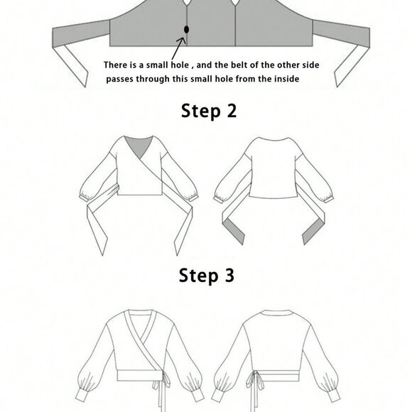 Khaki Casual Womens Wrap Tie Knit Sweater top - Picture 6 of 6